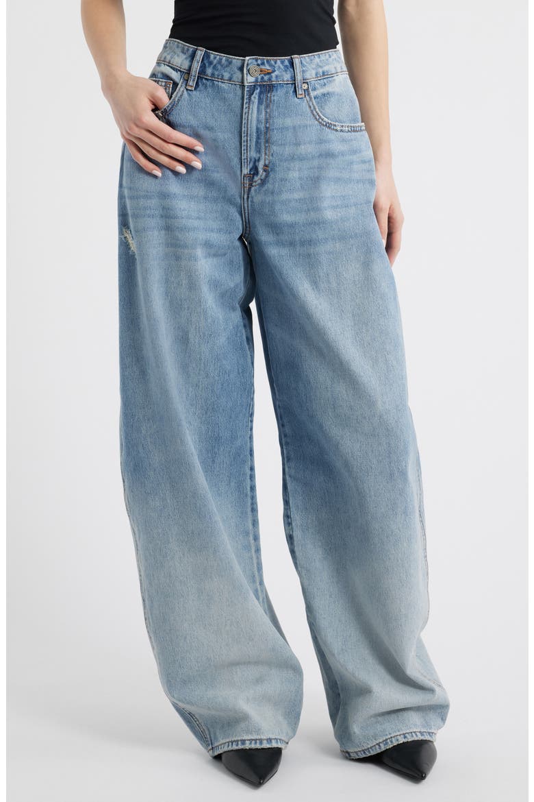 Classic Barrel Leg Jeans, Main, color, MED WASH