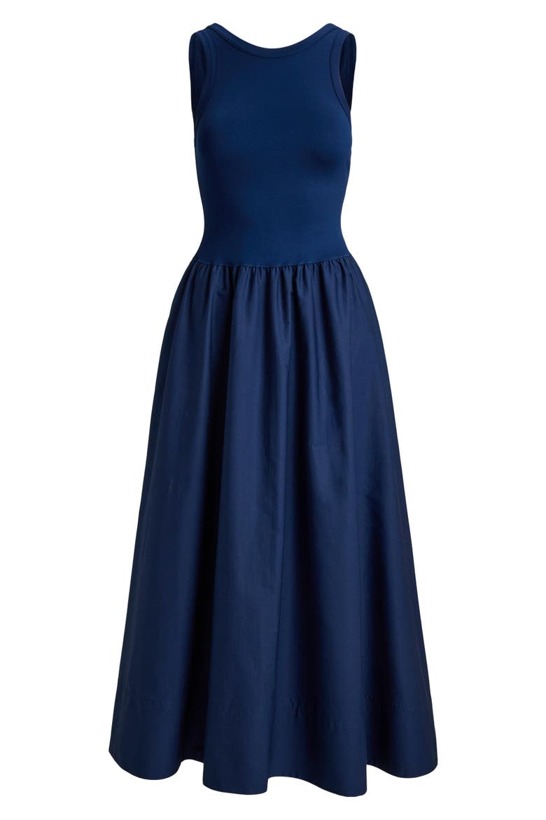 Mixed Media Sleeveless Dress, Alternate, color, EAST SIDE ROYAL