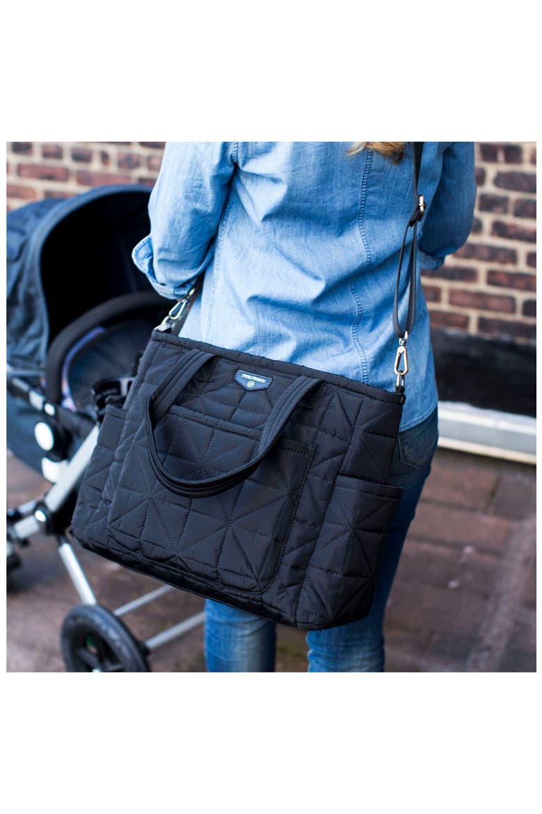 'Love' Water Resistant Nylon Diaper Tote, Alternate, color, BLACK