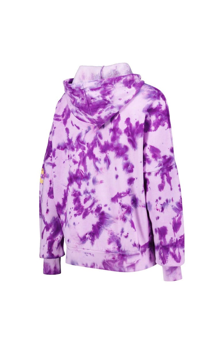 New Era Women's New Era Purple Los Angeles Lakers Brushed Cotton Tie-Dye Pullover Hoodie, Alternate, color, Purple