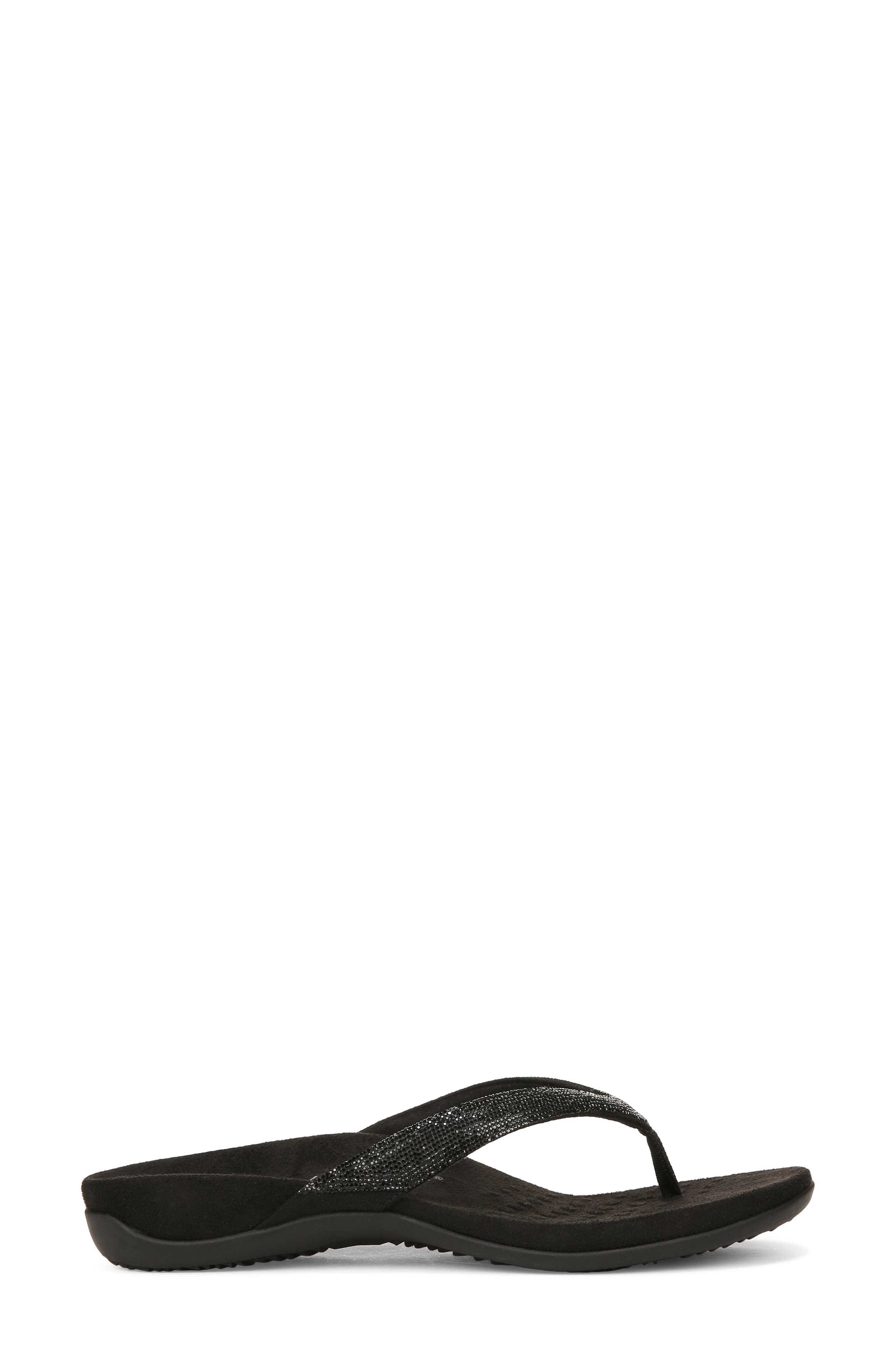 Vionic Dillon Shine Flip Flop, Alternate, color, Black