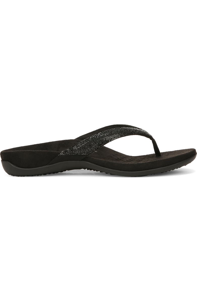 Vionic Dillon Shine Flip Flop, Alternate, color, Black
