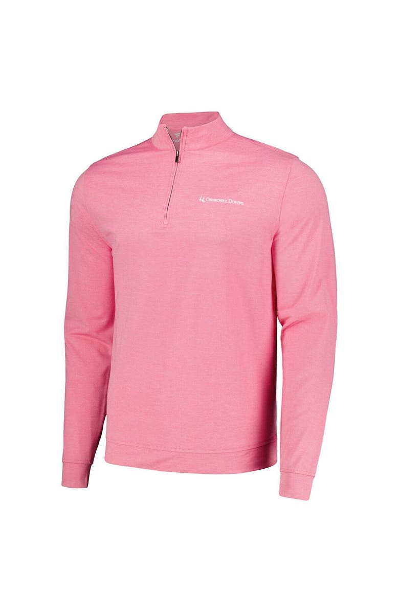 Full Turn Men's Pink Churchill Downs The Butter Stripe Tri-Blend Half-Zip Top, Alternate, color, Pink