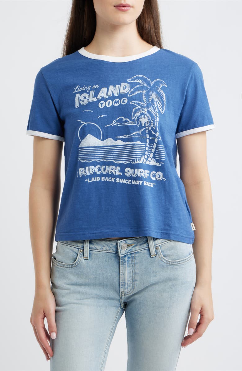 Rip Curl Island Time Slub Graphic T-Shirt, Main, color, Vintage Navy