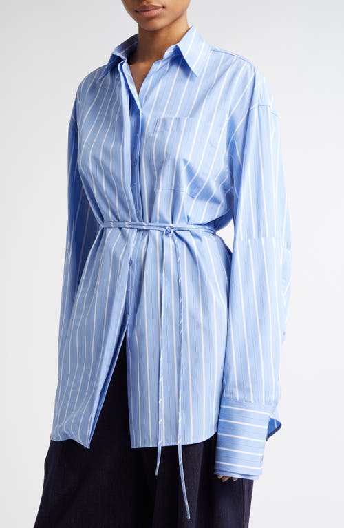 Sportmax Lapel Long-sleeved Dress In Light Blue