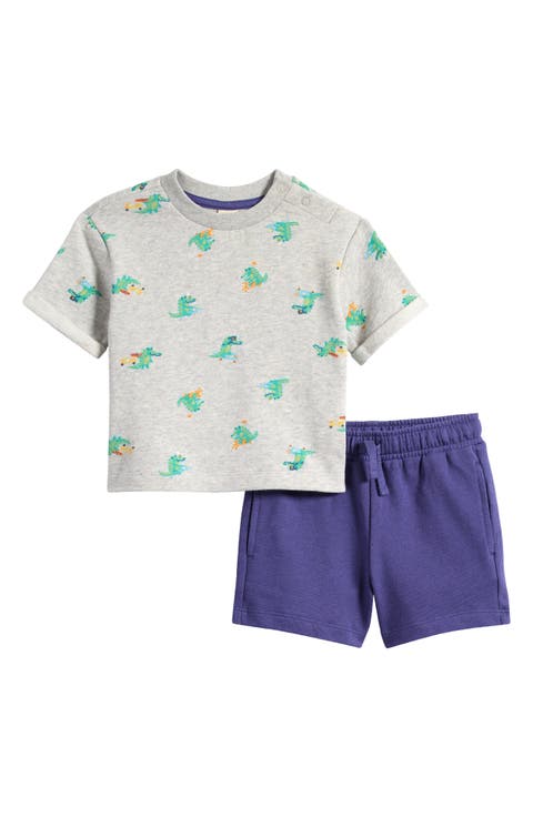 Print Cotton T-Shirt & Shorts Set (Baby)