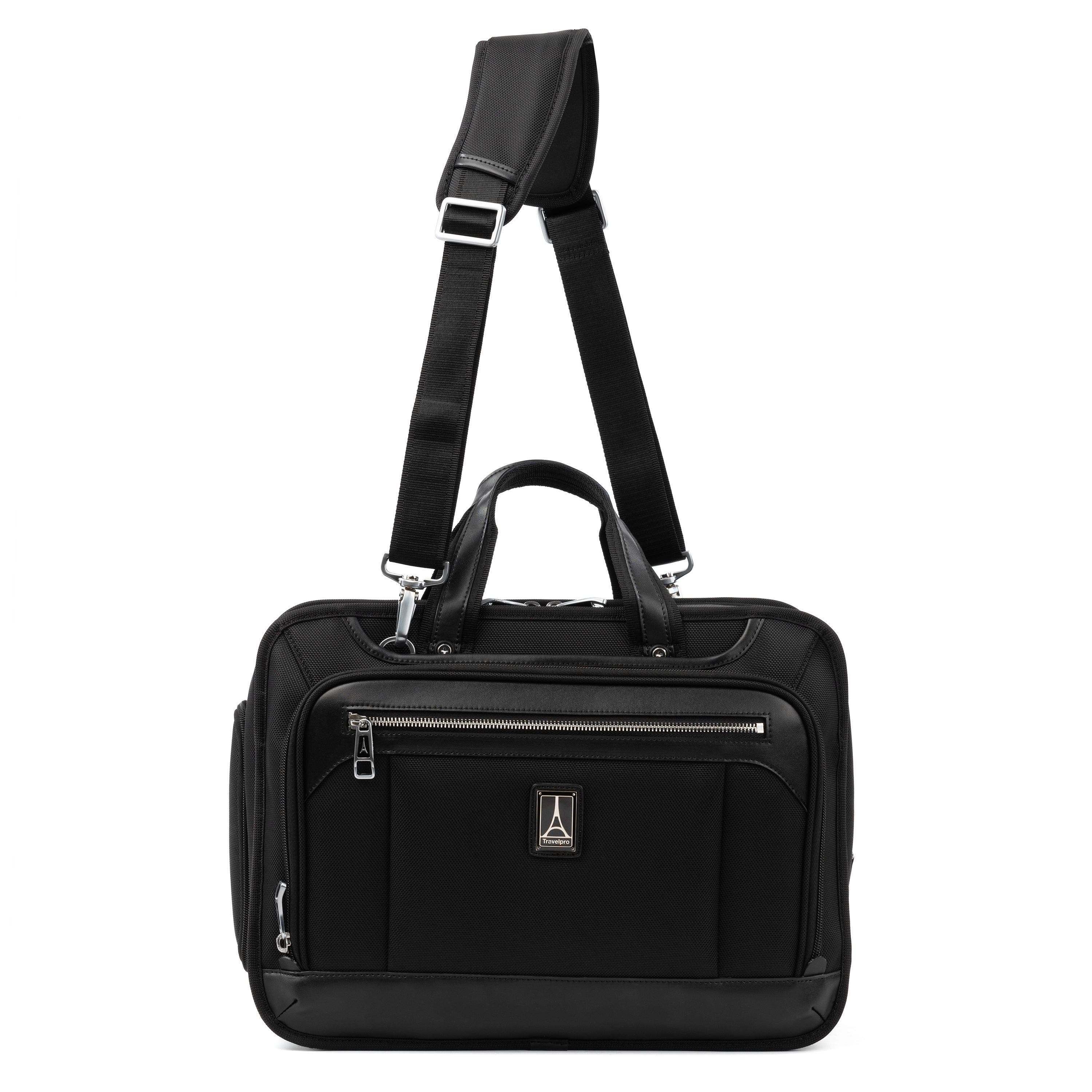 TRAVELPRO Platinum Elite Expandable Business Laptop Briefcase, Fits up to 15.6 Laptop, Alternate, color, Shadow Black