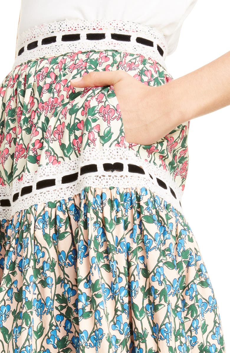 Runway Marc Jacobs MARC JACOBS Mixed Floral Tiered Prairie Skirt, Alternate, color,