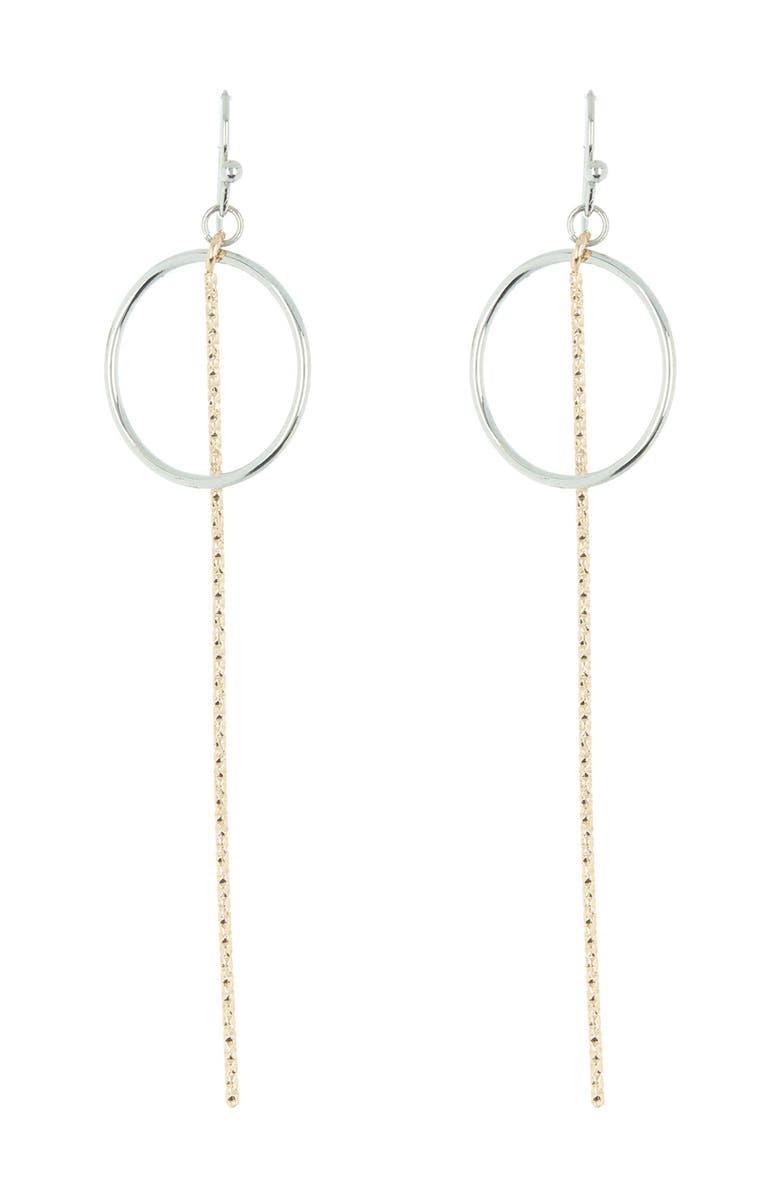 AREA STARS Two-Tone Circular Link Fringe Drop Earrings, Main, color, 