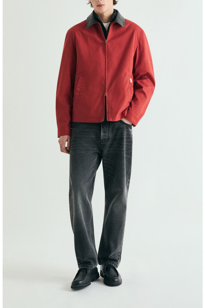 Bomber Jacket With Contrast Collar, Alternate, color, Red