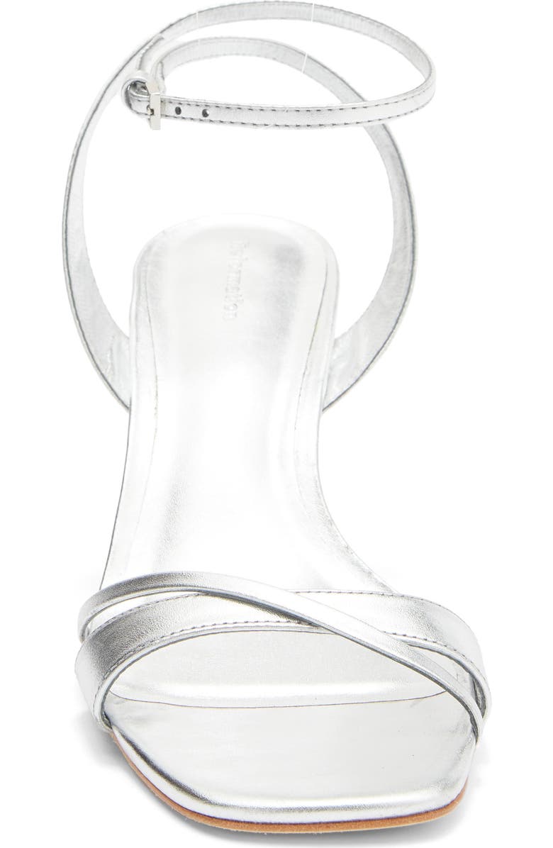 Reformation Gianna Ankle Strap Sandal, Alternate, color, Silver Leather