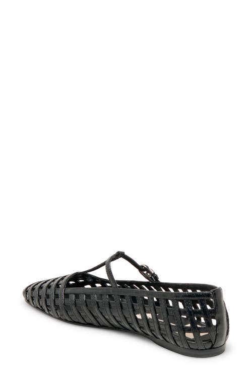 Dolce Vita Women's Rains T-strap Woven Mary Jane Flats In Black Leather
