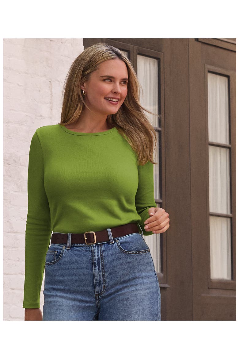 Long Sleeve Micro Rib T-Shirt, Alternate, color, Winter Pear