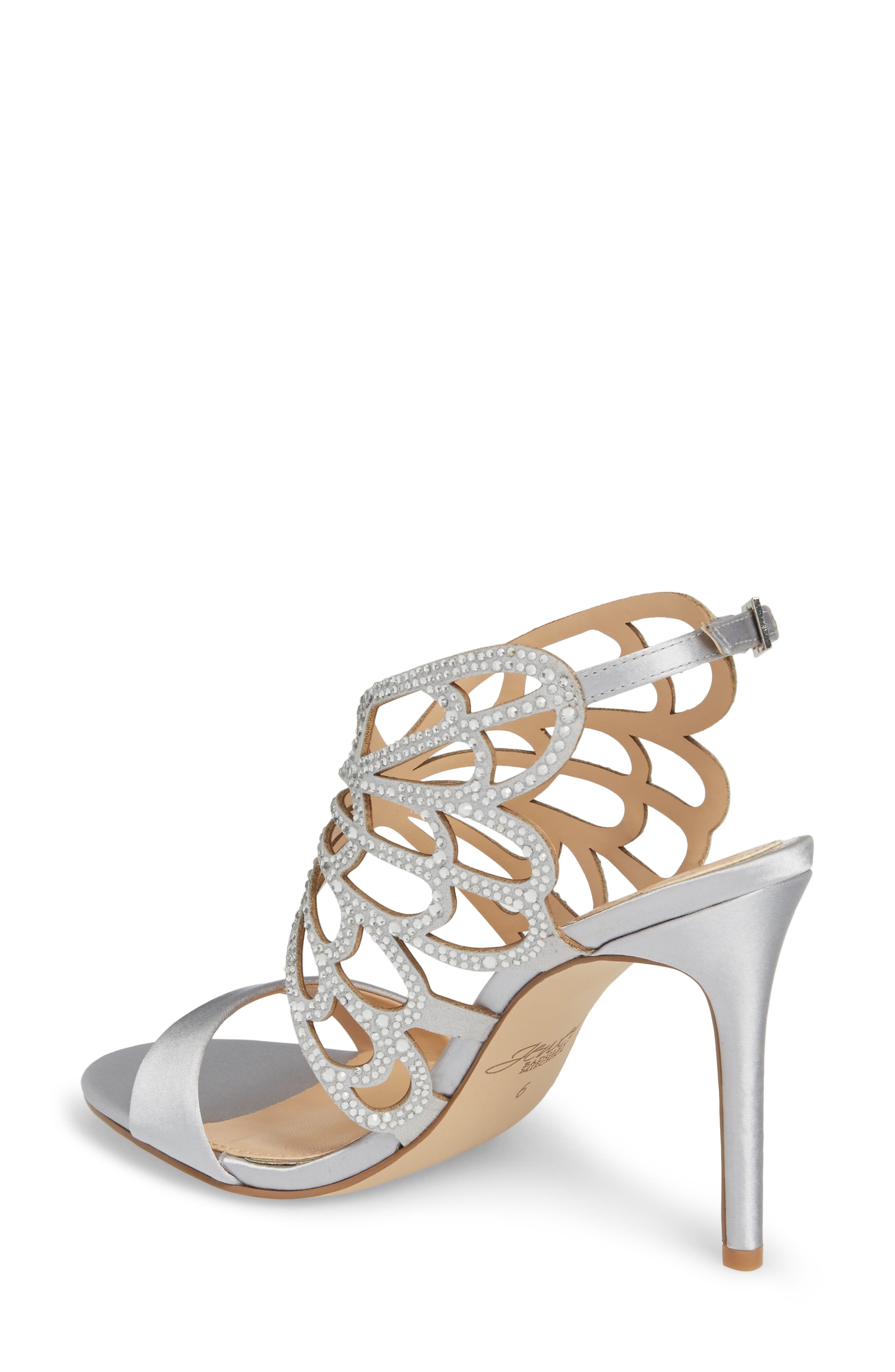 Taresa Crystal Embellished Butterfly Sandal, Alternate, color, SILVER SATIN