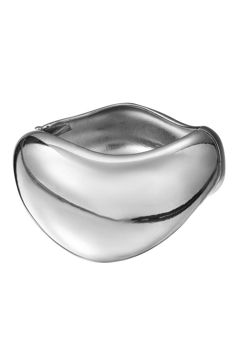 La Nonna Sculptural Organic Bold Cuff, Main, color, Silver
