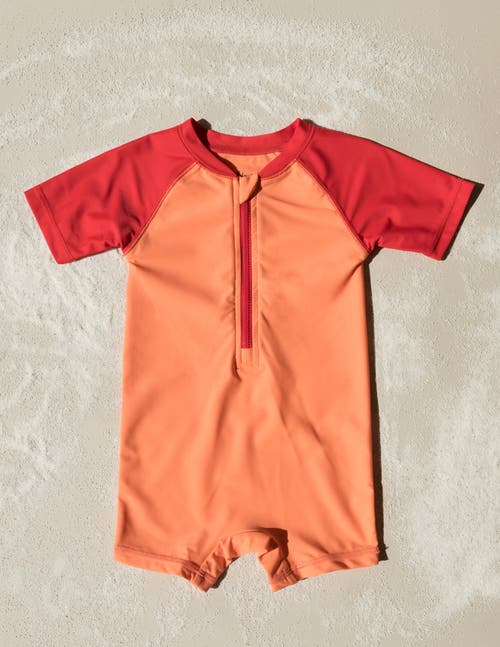 Leveret Baby One-piece Rashguard, Upf 50+ Sun Protection Swimwear In Orange