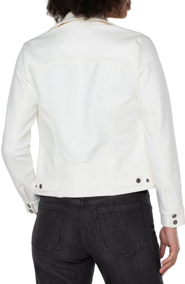 Liverpool Los Angeles Living in Yellow Faux Suede Moto Jacket, Alternate, color, 