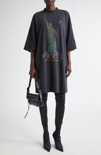 【 BALENCIAGA 】 Tシャツドレス T-shirt Dress in Dark Navy Women's T-shirt Dress in Dark Navy | Balenciaga US