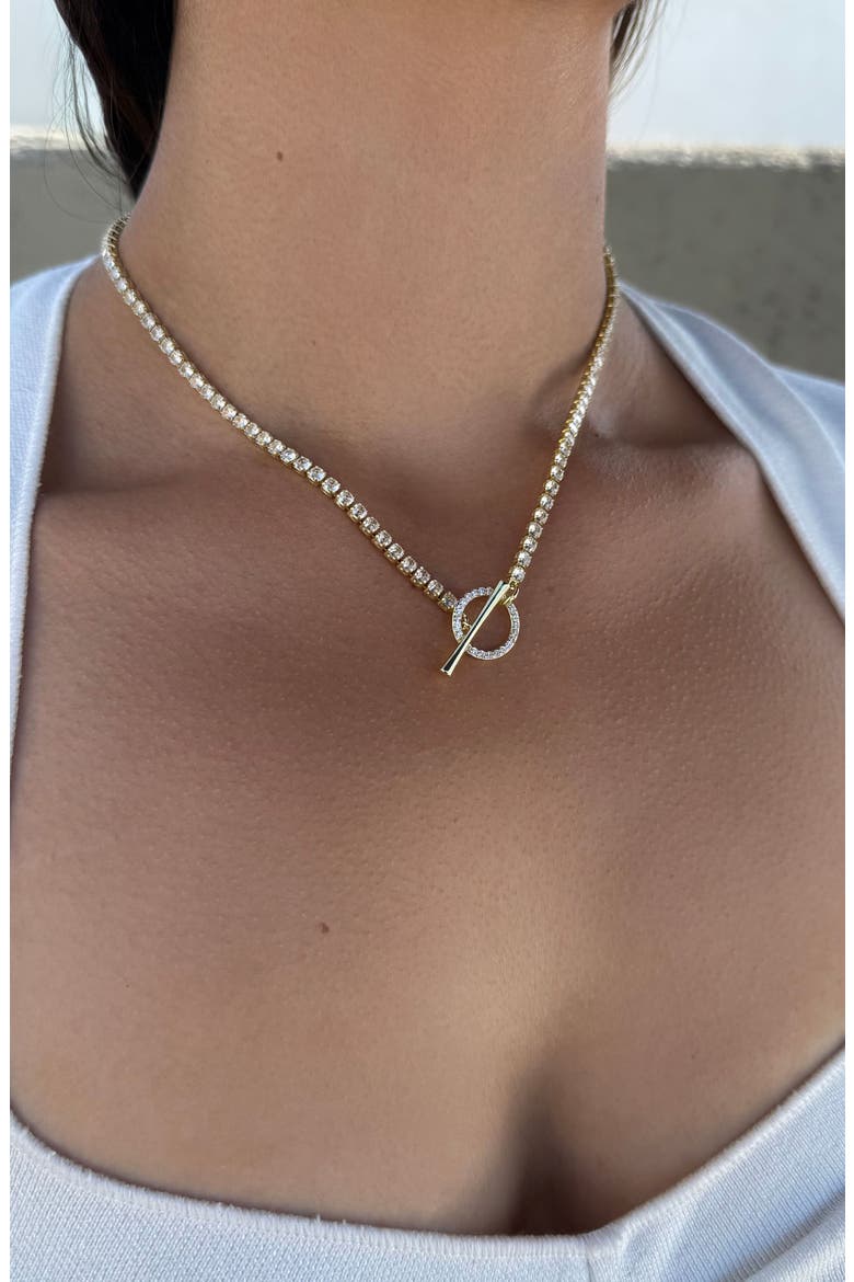 Crystal Toggle Necklace, Alternate, color, GOLD