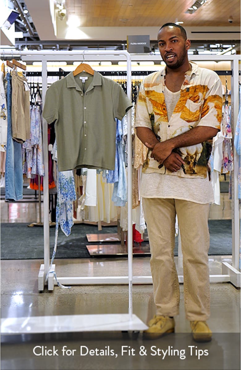 Kids' Gerrard Sr. Textured Short Sleeve Cotton Knit Button-Up Shirt, sales video thumbnail