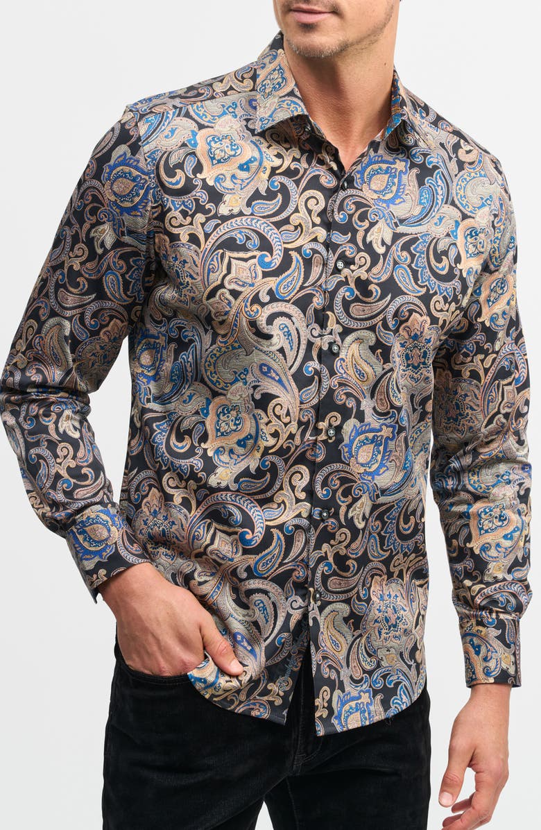 Robert Graham Fitzgerald Stretch Button-Up Shirt, Alternate, color,