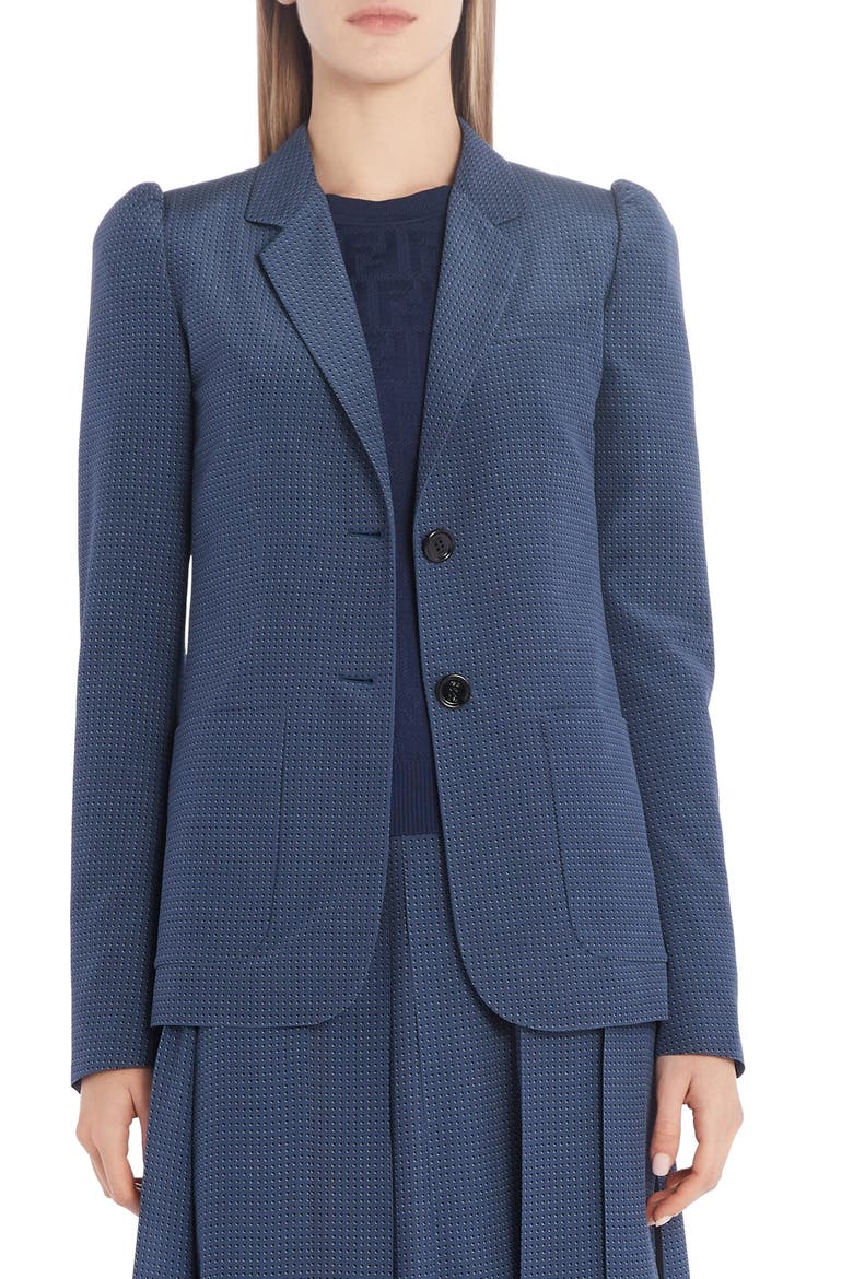 Microdot Silk Crêpe de Chine Blazer, Main, color, SAXOPHONE