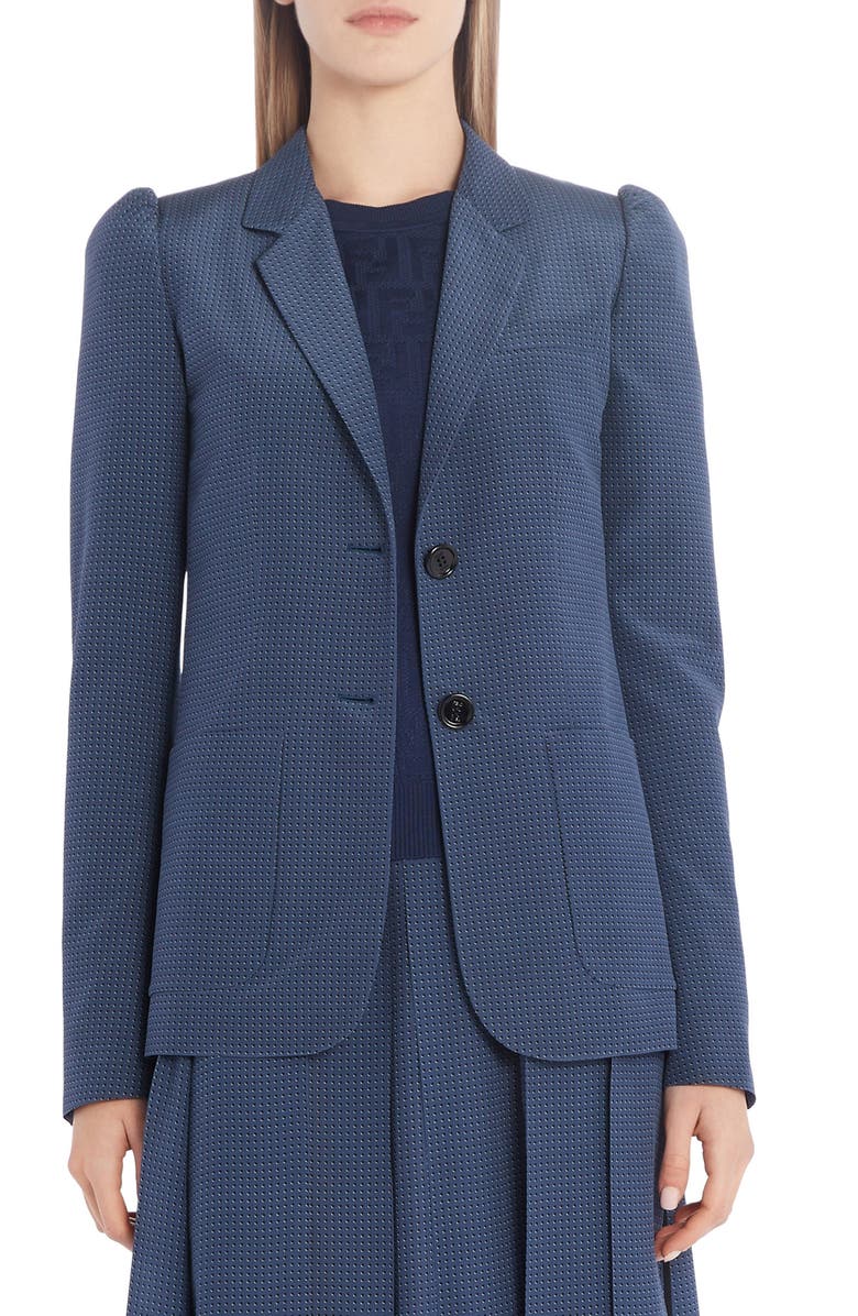 Fendi Microdot Silk Crêpe de Chine Blazer, Main, color, 