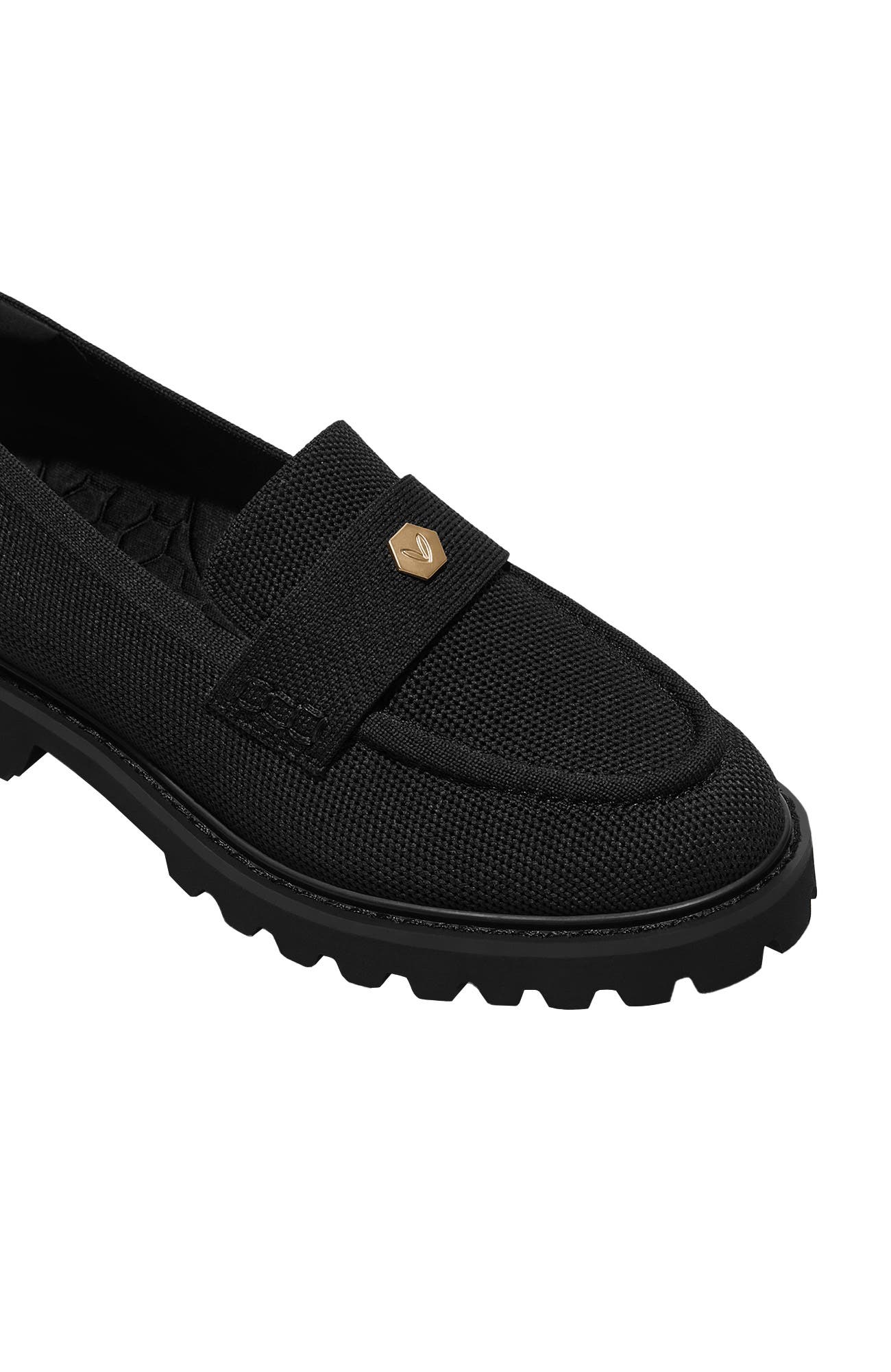 Francesca Round-Toe Platform Chunky Heel Loafers, Alternate, color, Black