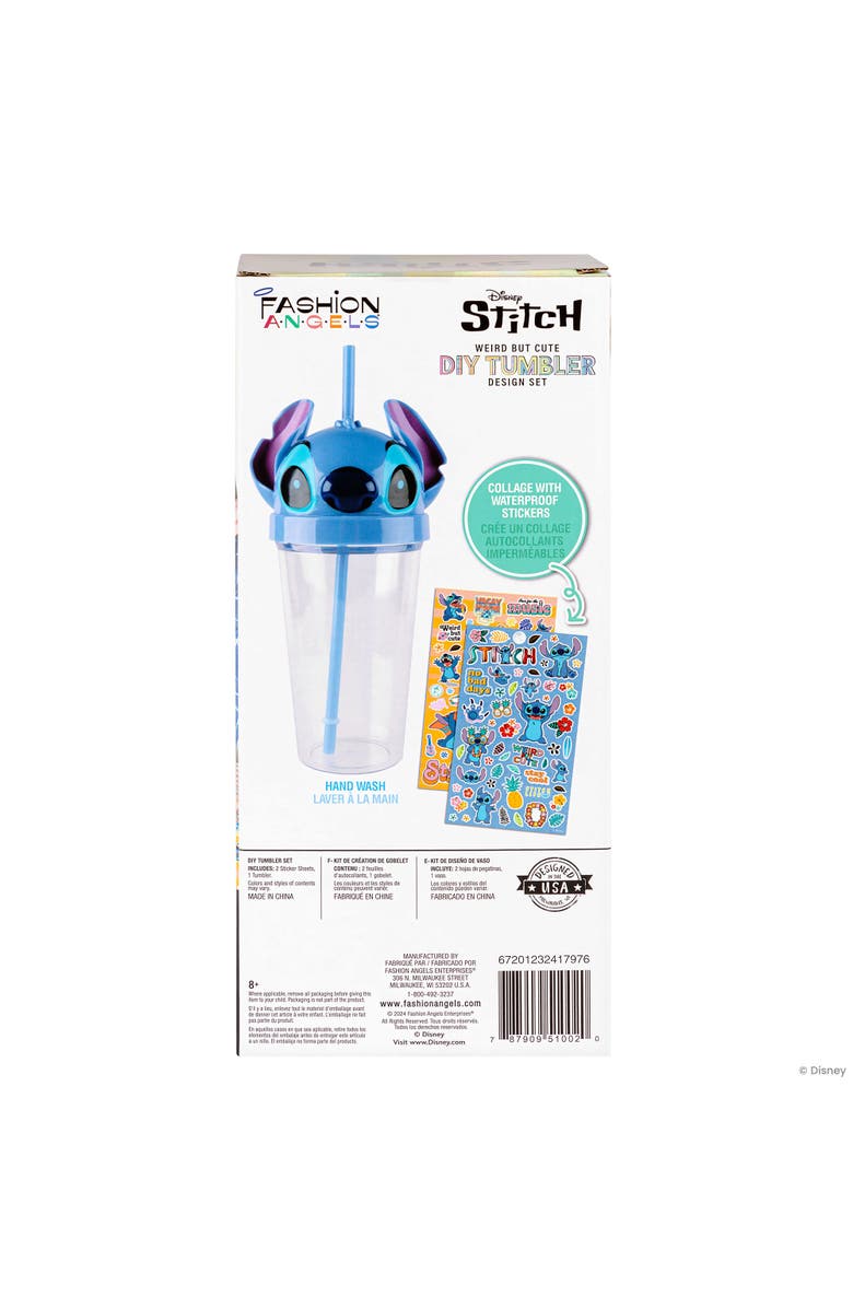Fashion Angels Disney Stitch Tumbler Kit 16 oz Cup, 100 Stickers, Alternate, color, Multicolored