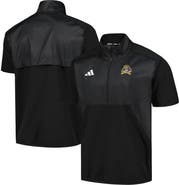 adidas Men's adidas Black ECU Pirates Sideline AEROREADY Raglan Short Sleeve Quarter-Zip Jacket