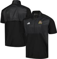 adidas Men's adidas Black ECU Pirates Sideline AEROREADY Raglan Short Sleeve Quarter-Zip Jacket