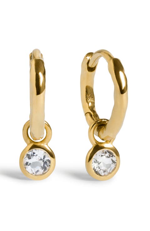 Birthstone Huggie Hoop Earrings