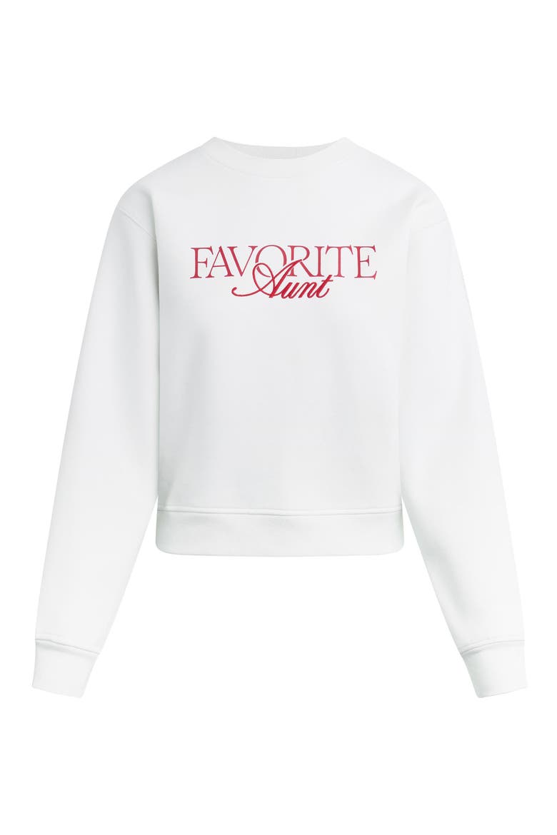Favorite Aunt Graphic Sweatshirt, Main, color, SUGAR/ TRUE RED