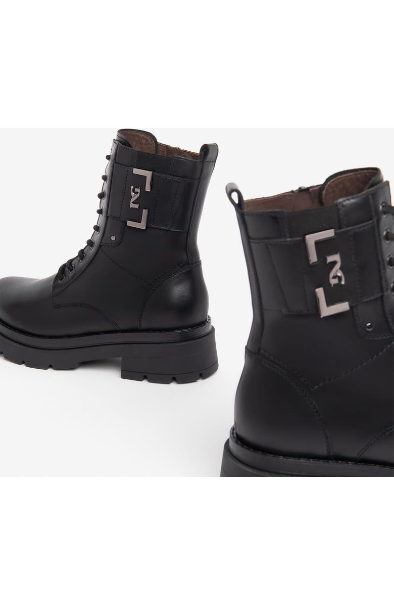NeroGiardini Logo Plate Lug Sole Bootie, Alternate, color,