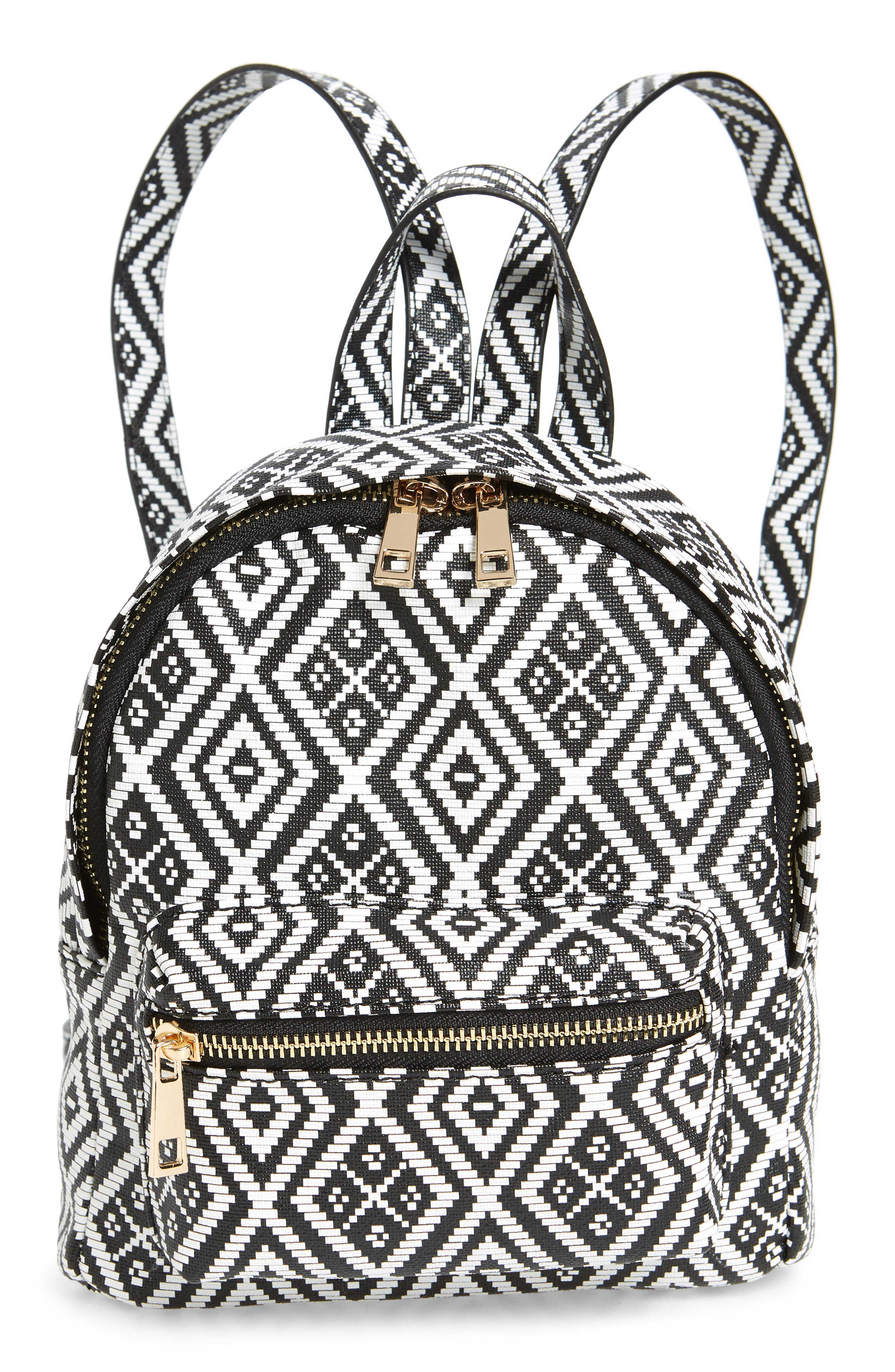 Emperia Weave Pattern Faux Leather Mini Backpack, Main, color, 