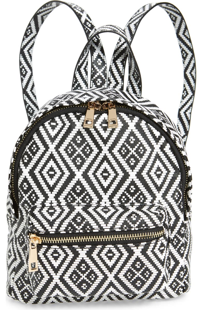 Emperia Weave Pattern Faux Leather Mini Backpack, Main, color,