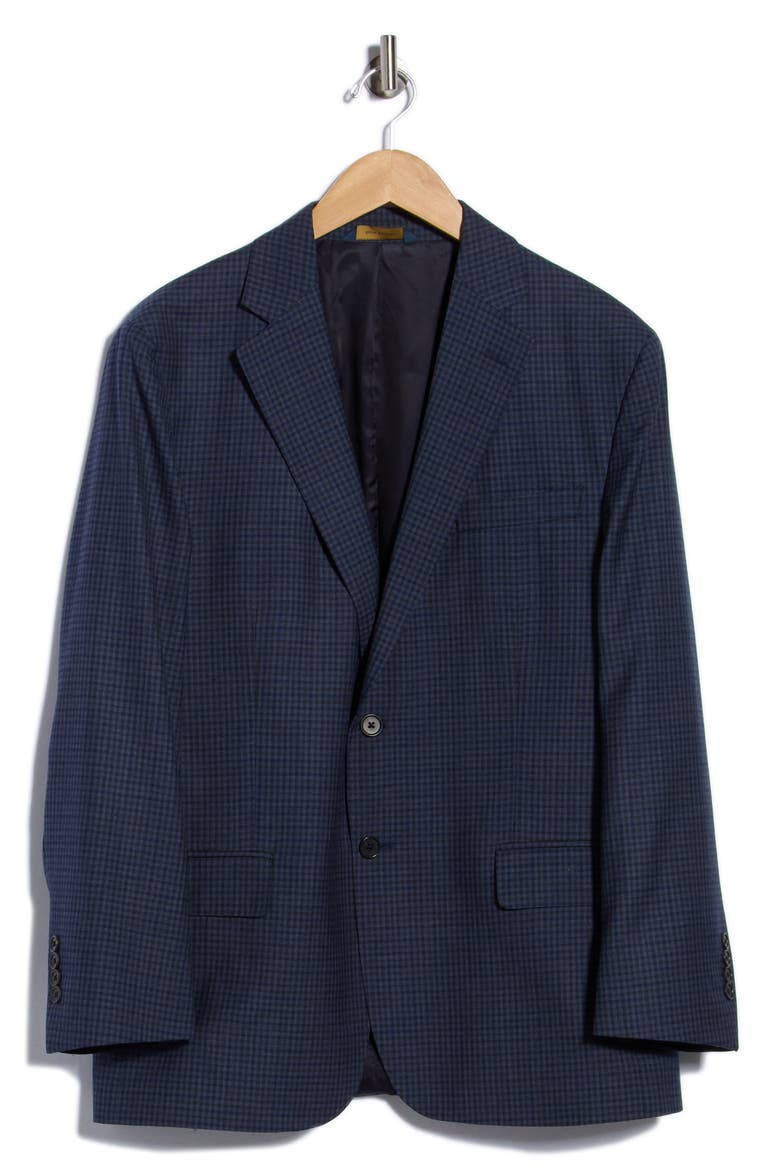 Guncheck Wool Sport Coat, Main, color, NAVY GUNCHECK