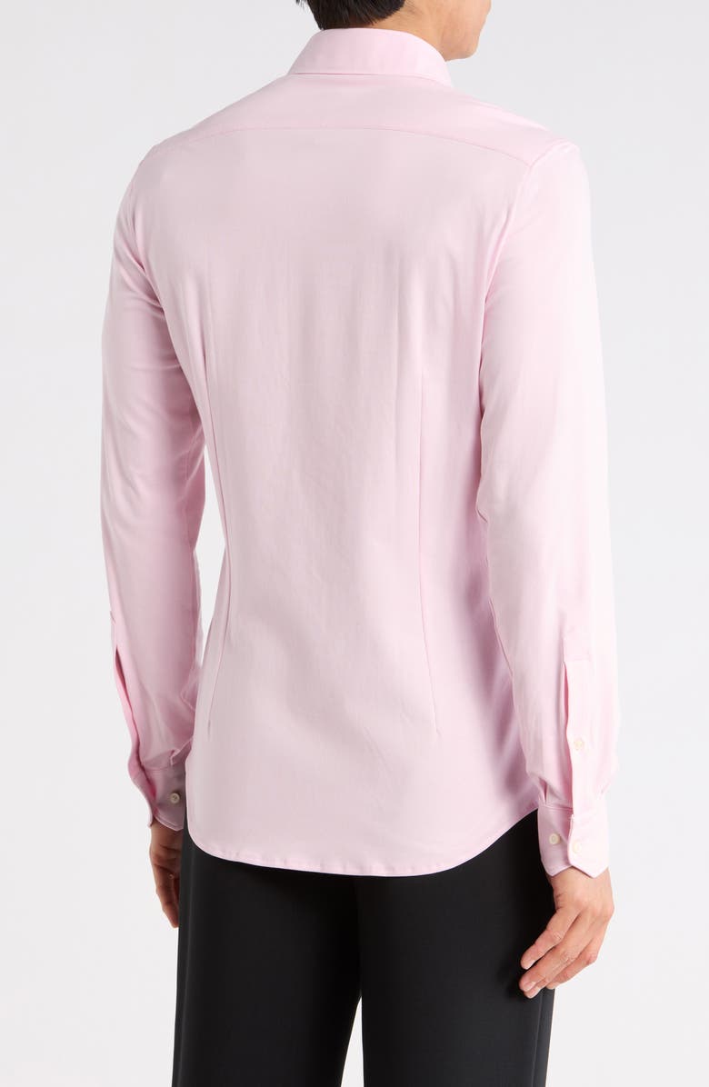 Emanuel Berg 4Flex Stretch Modern Fit Knit Dress Shirt, Alternate, color, Pink
