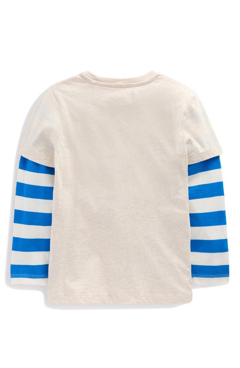 Mini Boden Kids' Stripe Chicken Appliqué Long Sleeve Graphic T-Shirt, Alternate, color,