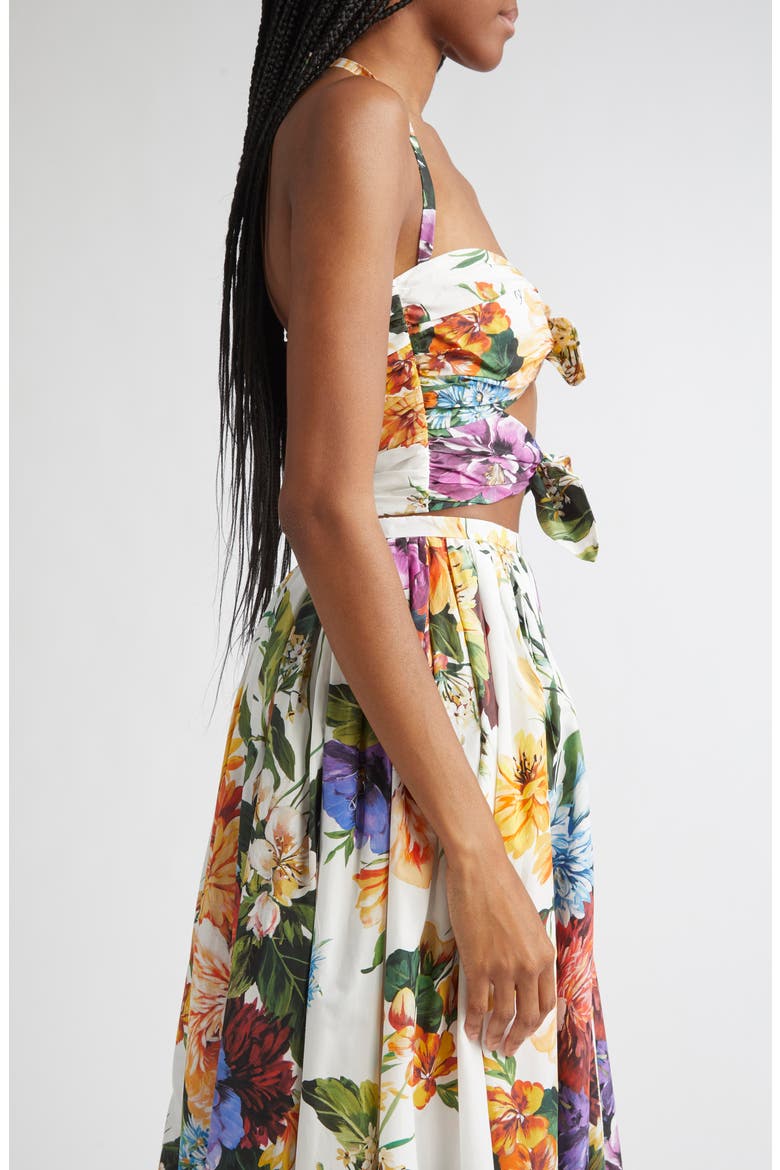 Floral Bow Cutout Halter Top, Alternate, color, HA5PC B.FIORI CRET. F.BCO