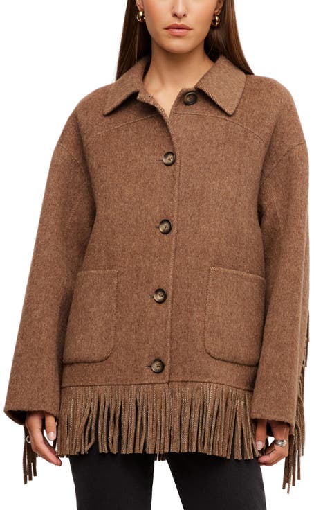 Yara Fringe Wool Blend Jacket