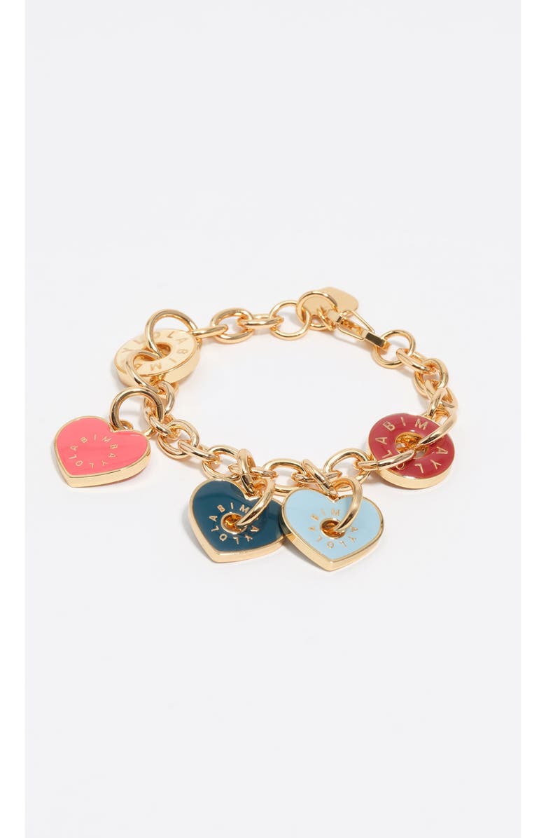 Bimba y Lola Heart Logos Bracelet, Main, color, Garnet