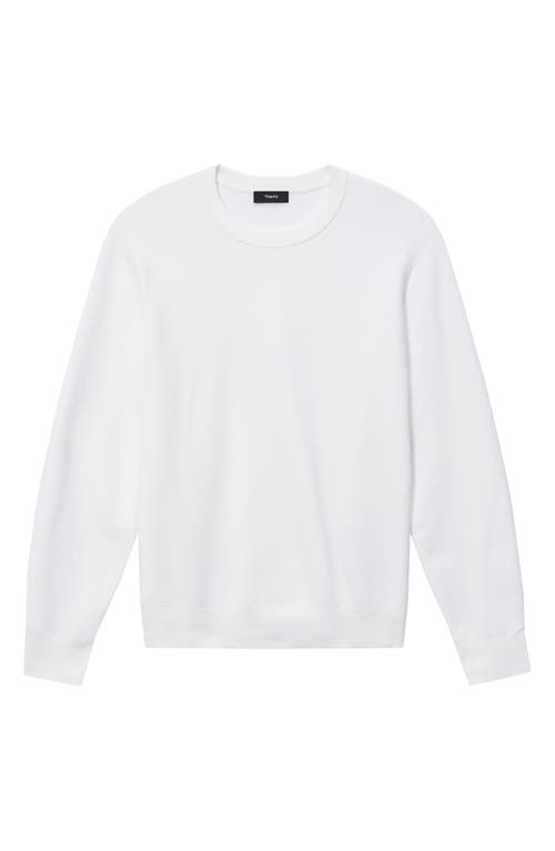 Theory Riland Crewneck Sweater In White