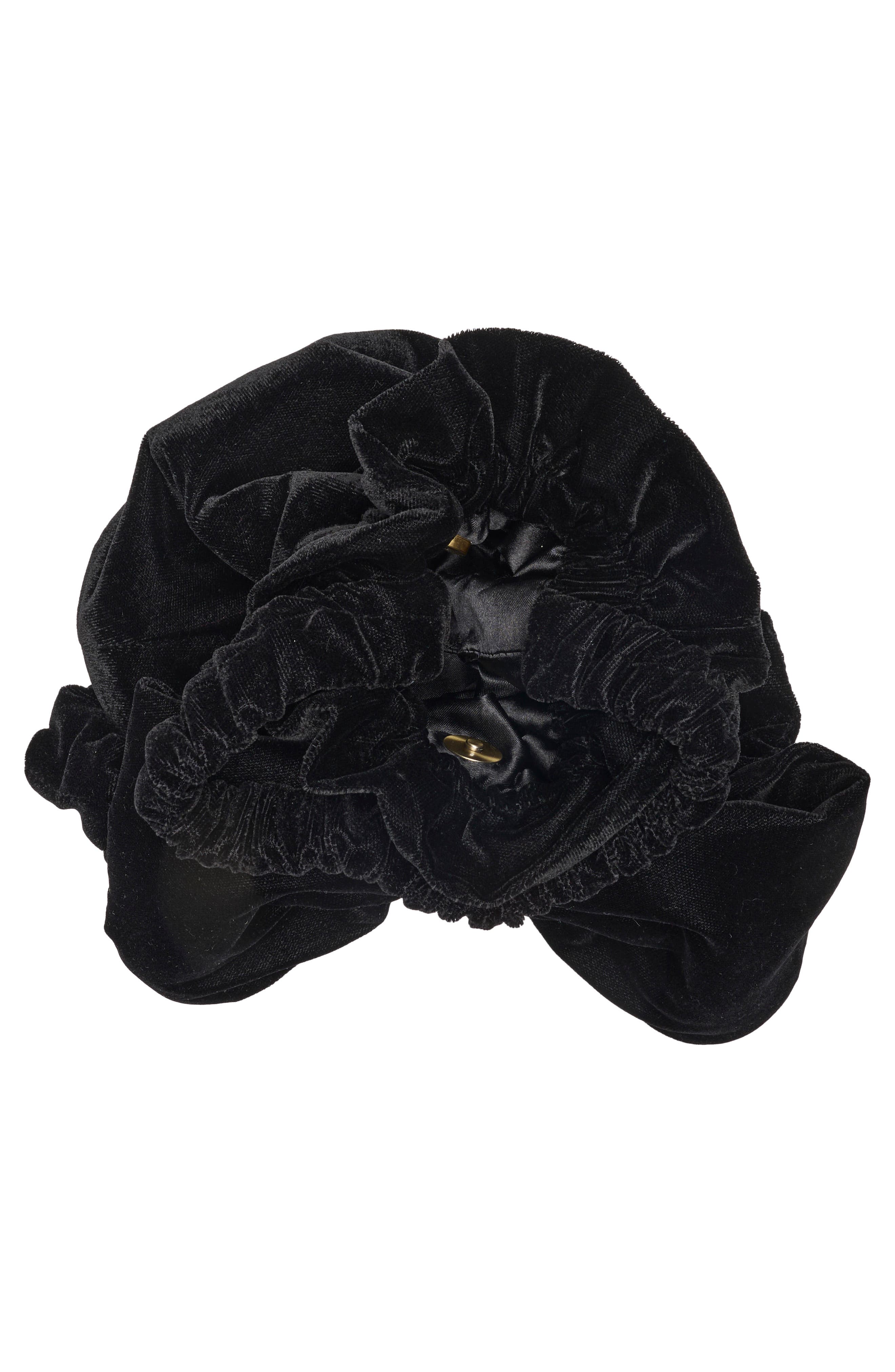 Free People Belle Velvet Bow Bag, Alternate, color, Black