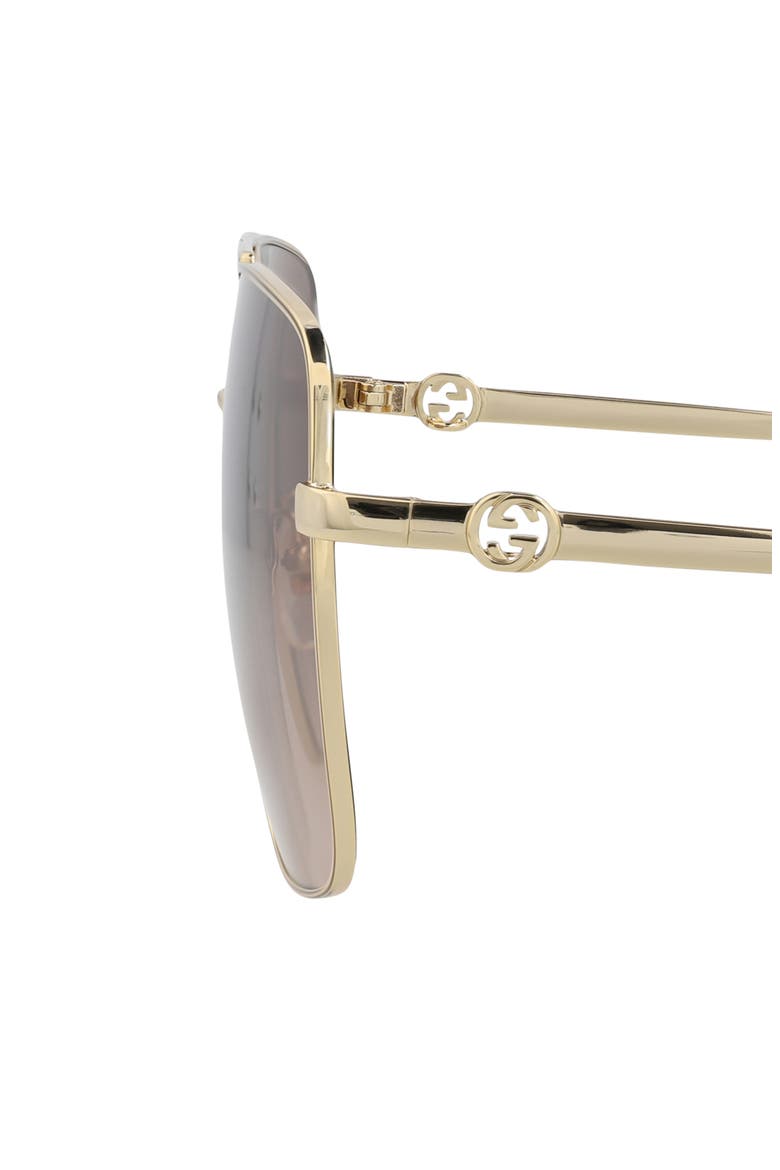 63mm Oversize Square Sunglasses, Alternate, color, GOLD GOLD BROWN