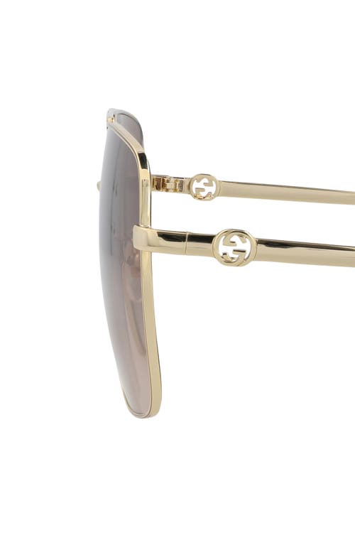 Gucci 63mm Oversize Square Sunglasses In Brown