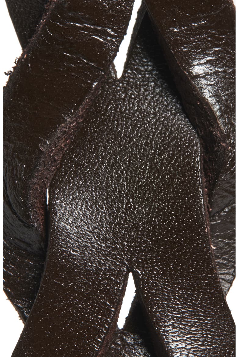 Braided Leather Belt, Alternate, color, DARK CAROB