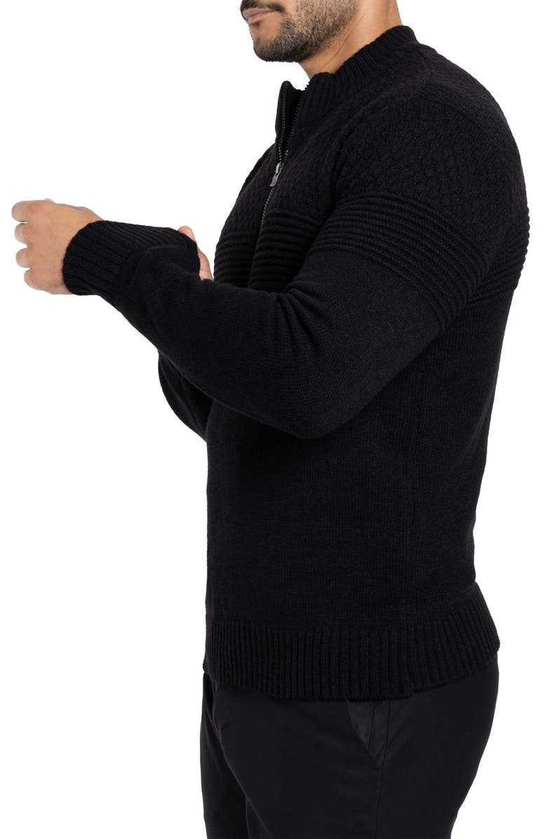XRAY Honeycomb Knit Quarter-Zip Pullover Sweater, Alternate, color,