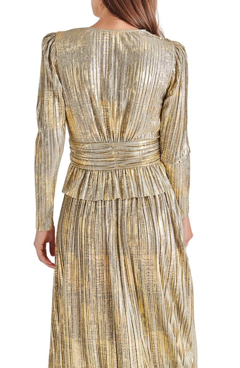 Steve Madden Azura Metallic Peplum Top, Alternate, color,