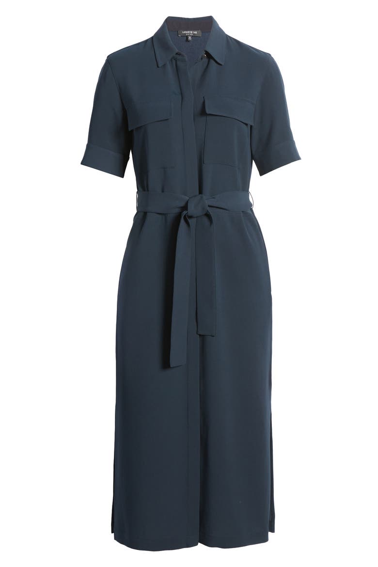 Doha Midi Shirtdress, Alternate, color, INK